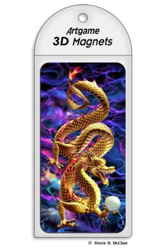 3D Magnet Goldener Drache
